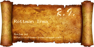 Rottman Irma névjegykártya